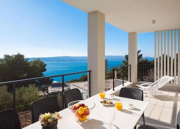 Modern Maris - With Heated Pool & Sea View * Brela
