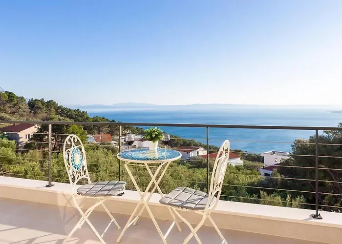 Modern Maris - With Heated Pool & Sea View * Brela