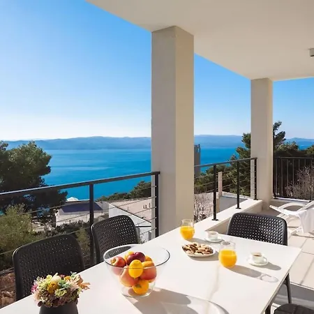 Modern Maris - With Heated Pool & Sea View * Brela